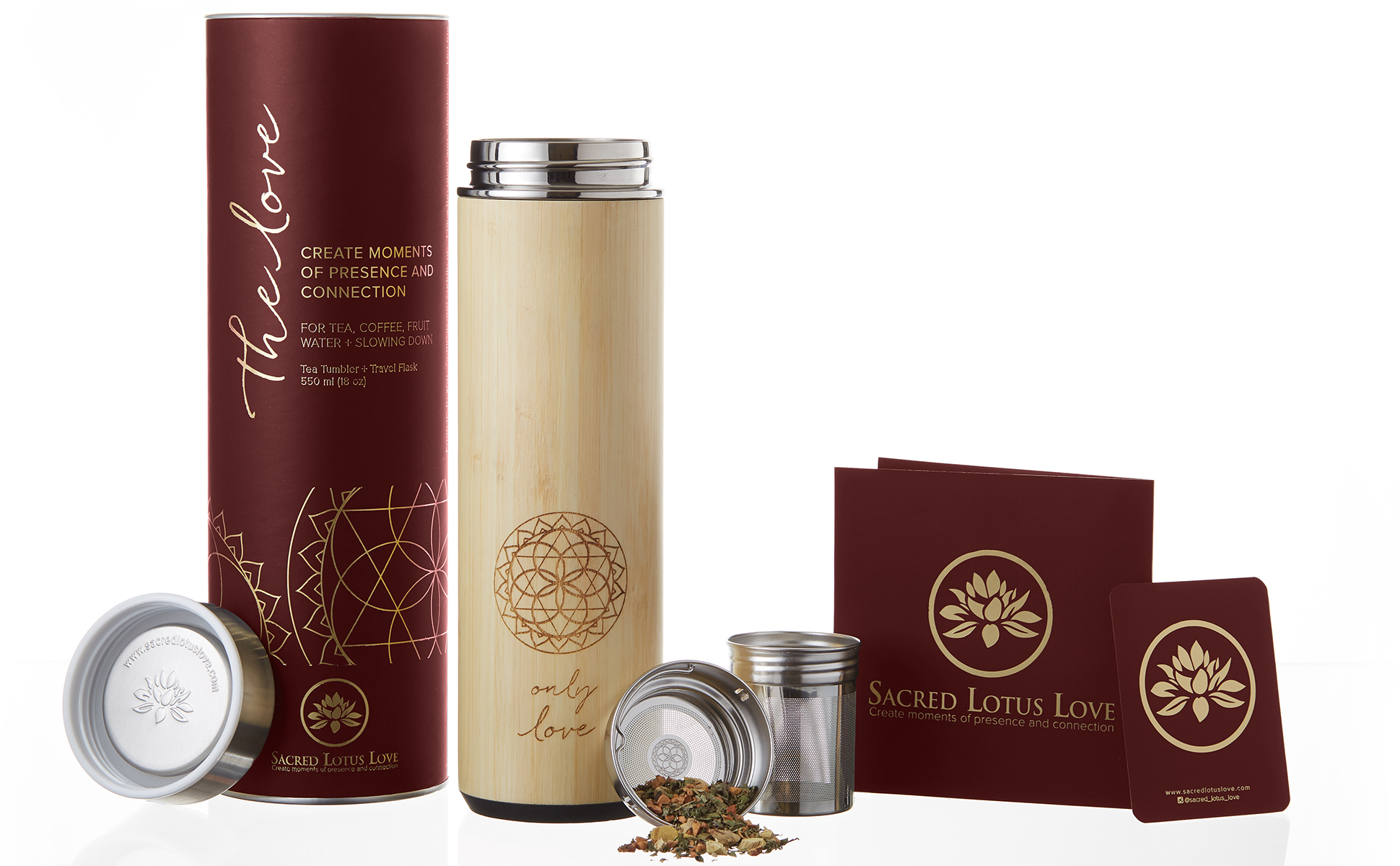 Sacred Lotus Love tea tumblers for presence and connection Sacred Lotus Love tea tumblers for presence and connection