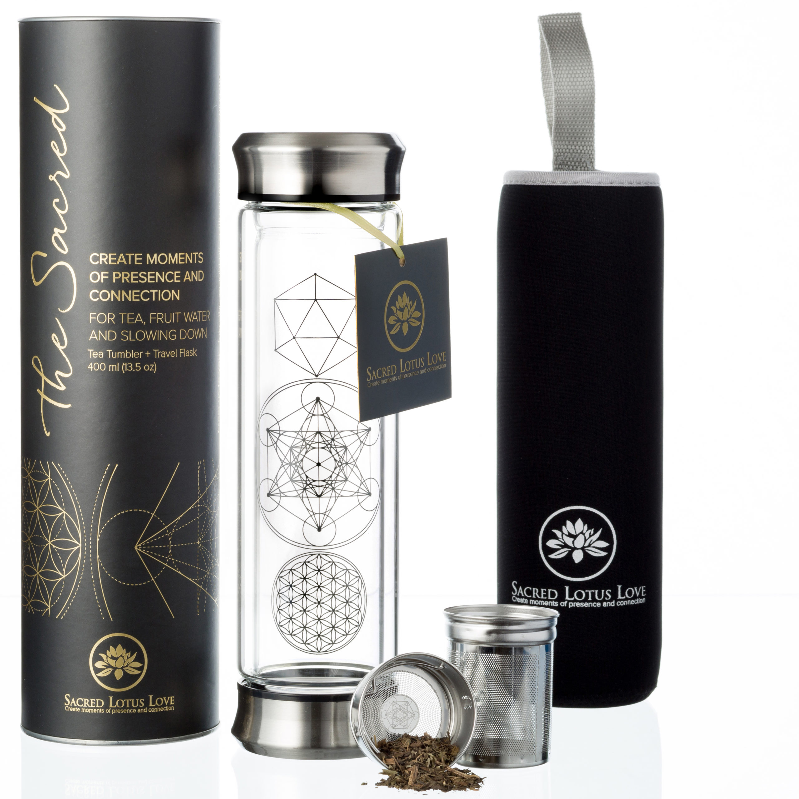 Sacred Lotus Love Double-Walled Glass Tea Infuser Bottle - Portable Travel  Mug with Strainer and Sle…See more Sacred Lotus Love Double-Walled Glass